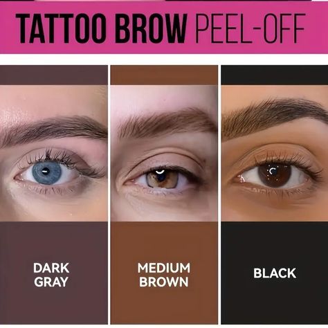 Tattoo Brow Peel Tint Eyebrow Stencils Tattoo Eyebrows - Temu Eyebrow Dye, Best Eyebrow Pencils, Dye Eyebrows, Semi Permanent Eyebrows, Perfect Eyebrow Shape, Tinted Eyebrow Gel, Eyebrow Styles, Brow Tattoo, Eyebrow Tinting