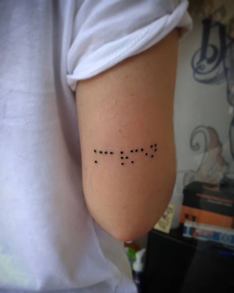 Braille Tattoo, Rib Tattoos Words, One Word Tattoos, Faith Tattoo, Bff Tattoos, Arrow Tattoos, Music Tattoos, Small Tattoo Designs, Time Tattoos