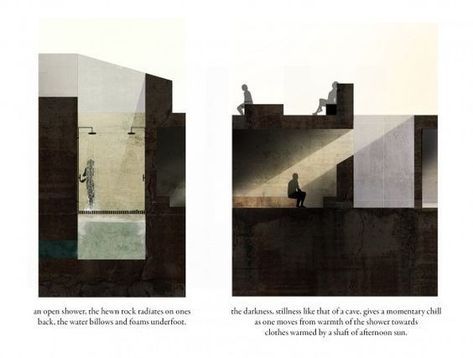 Shadow Architecture, Human Scale, Section Drawing, Architecture Collage, Architecture Graphics, Architectural Section, Architectural Drawing, Architecture Rendering, Diagram Architecture