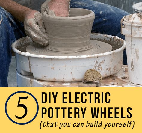 5 DIY Electric Pottery Wheels - ClayGeek Pottery Wheel Diy, Electric Pottery Wheel, Pottery Kiln, Ceramic Tools, Pottery Tools, Pottery Techniques, Diy Pottery, Pottery Classes, Thrown Pottery