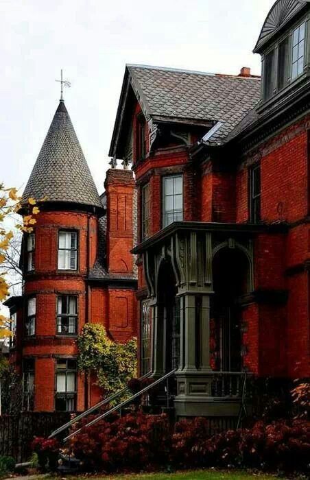 Beautiful Brick Victorian Architecture Cool, Unusual Homes, Victorian Mansions, This Old House, Victorian Architecture, Brick House, Beautiful Architecture, Beautiful Buildings, Amazing Architecture