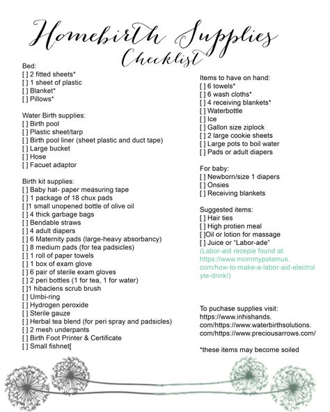 A checklist for everything that you need for your Home Birth! Homebirth Checklist Natural Birth, Home Birth Preparation Supply List, Home Birth Must Haves, Home Birth Supplies, Home Birth Preparation, Home Birth Necessities, Home Birth Ideas, Home Birth Checklist, Home Birth Set Up Ideas