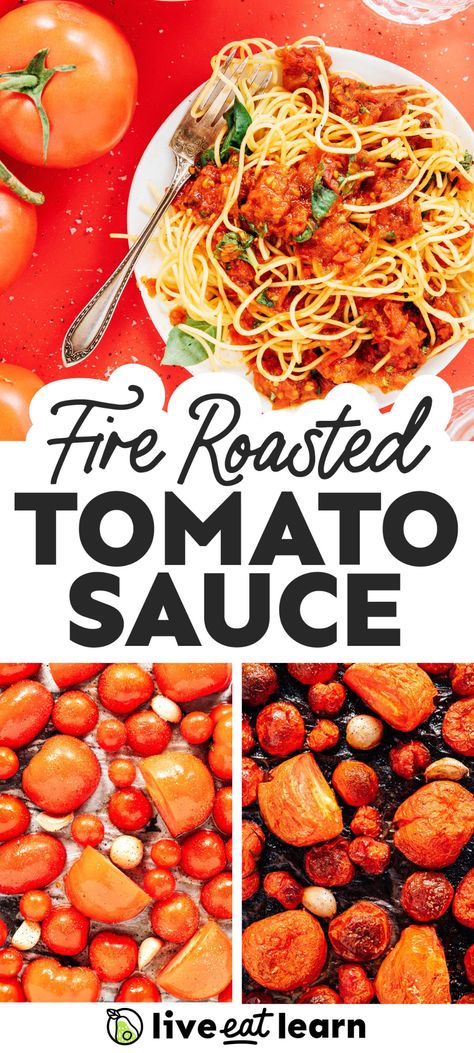 Roasted Tomato Sauce is marinara to the next level! This pasta sauce is bright, bold, and flavor packed (but only requires 5 ingredients)! Perfect for a healthy vegan dinner or Italian recipe that everyone will love. Tomato Preserves, Vegetarian Italian Recipes, Harvest Thyme, Vegetarian Casseroles, Keto Pasta, Vegetarian Main Dish, Roasted Tomato Sauce, Vegetarian Italian, Healthy Vegan Dinner