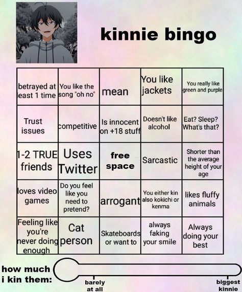 Miya Kinnie Bingo, Reki Kyan Kinnie Bingo, Miya Chinen Kinnie Bingo, Sk8 The Infinity Kinnie Bingo, Sk8 Kinnie Bingo, Reki Kinnie Bingo, Langa Kinnie Bingo, Miya Kinnie, Kinnie Bingo Genshin