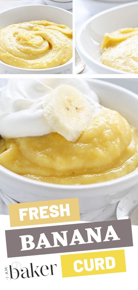 An easy Fresh banana curd recipe is one of the best desserts for banana aficionados to try. A Fresh banana curd is a healthy ripe banana recipe that can also be a filling for crepes, cakes, puddings, and even fresh banana as well. Enjoy this healthy banana recipe! Banana Curd, Healthy Banana Recipes, Magnolia Bakery Banana Pudding, Ripe Banana Recipe, Cake Filling Recipes, Banana Dessert Recipes, Best Banana Pudding, I Am Baker, Curd Recipe