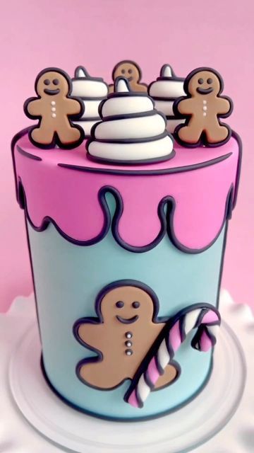 Comic Cake, Cartoon Birthday Cake, Book Cakes, Christmas Cake Designs, Funny Birthday Cakes, Xmas Cake, Cartoon Cake, Blue Bell, Cake Makers