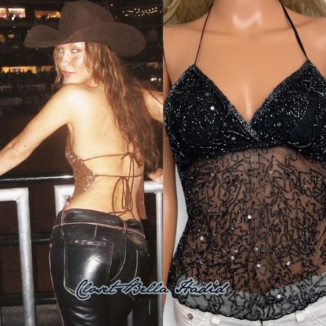 Found the best dupe in black @bellahadid is the cutest cowgirl on earth ❤️ Vintage Mesh Beaded Halter Top Black Backless Link in bio for more >> #bellahadid #bellahadidedits #bellahadidedit #hadid #hadidfamily #hadids #bella #fashion #model #modeling #cowgirlstyle Cowboy Vibes, Beaded Halter Top, Cowgirl Aesthetic, Cowgirl Style, Bella Hadid, Summer Top, Concert Outfit, Daily Outfits, Date Night Outfit