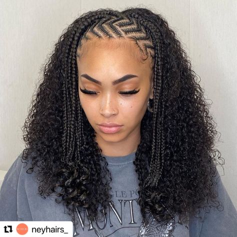 Braids With Curls Hairstyles, Braided Hair Look, Braiding Ideas, African Soap, Latest Hair Braids, Inspired Hairstyles, Short Box Braids Hairstyles, Feed In Braids Hairstyles, Quick Natural Hair Styles