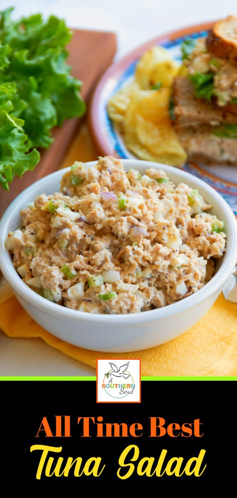 All Time Best Tuna Salad - A Southern Soul Homemade Salts, Thm Salad, Celebration Recipes, Best Tuna Salad Recipe, Best Tuna Salad, A Southern Soul, What Is Healthy Food, Tuna Recipe, Sea Foods