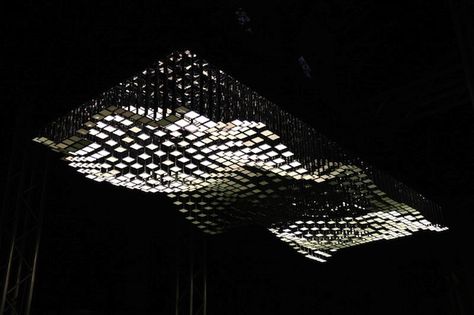 The Future Of Lighting Is A Kinetic Sculpture That Dances On Your Ceiling | The Creators Project Kinetic Sculpture, Light Sculpture, Light Installation, Stage Design, Glass Plates, Lighting System, Eiffel Tower Inside, Light Art, Interior Lighting