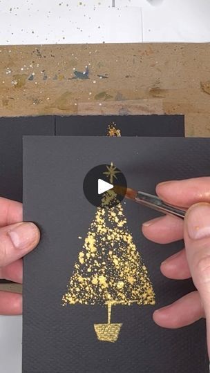 359K views · 3.9K reactions | 5 minute Holiday cards using metallic watercolor is up on my YouTube (link in comments) perfect craft to do with the kids! #christmascrafts #christmascards2023 #watercolorforbeginners #watercolorcards #watercolorartist #christmasgiftideas #Christmas | Ellen Crimi-Trent Art and Design | Ellen Crimi-Trent Art and Design · Original audio Watch Watercolor, Crismas Tree, Watercolor Christmas Cards Diy, Watercolor Holiday Cards, Metallic Watercolor, Painted Christmas Cards, Watercolor Holiday, Stamped Christmas Cards, Ideas Navidad