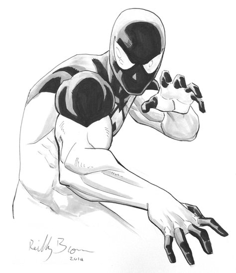 Scarlet Spider (Kaine) by Reilly Brown Kaine Parker, Comic Poses, Scarlet Spider Kaine, Comic Art Sketch, Doctor Doom, Scarlet Spider, Star Wars Background, Spiderman Art Sketch, Marvel Spiderman Art