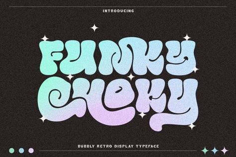 Funky Fonts Alphabet, Funky Typeface, Funky Graphic, Bubble Letter Fonts, Casual Fonts, Funky Fonts, Groovy Font, Funky Style, Typography Love