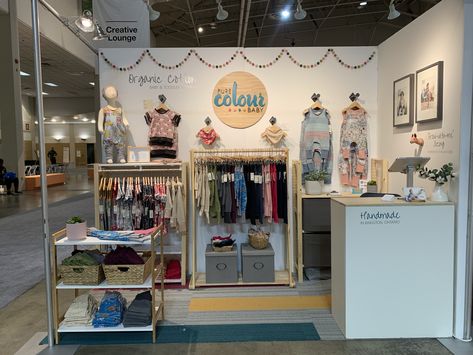 Booth design at the Spring OOAK Show in Toronto #ooak19 #boothdesign Bazaar Booth, Clothing Booth Display, Kids Clothing Store Design, Small Booth, Expo Stand, Stand Feria, Clothing Store Design, Craft Fairs Booth, Trade Show Booth Design