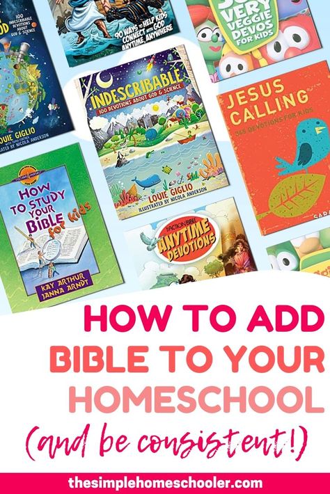 Looking to add Bible lessons to your homeschool curriculum? Or find some new resources for your homeschool devotional time? Check out my top 10 recommendations to explore the Bible in your homeschool and apply God\' Word to your kid\'s life in a meaningful way. Plus check out my top tip to actually stay consistent with your homeschool Bible and prayer time! #curriculum #homeschool #biblelessons #kids #preschool #elementary Elementary Bible Curriculum, Free Bible Curriculum For Homeschool, Preschool Bible Lessons Curriculum, Bible Curriculum For Kids Homeschooling, Homeschool Bible Study For Kids, Bible Curriculum For Kids, Homeschool Bible Study, Kids Bible Lessons, Family Discipleship