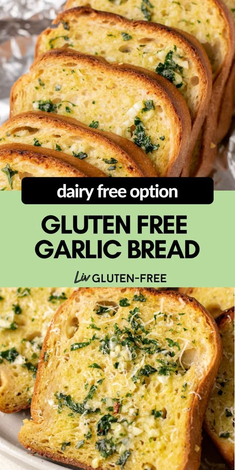 Pizza Side Dishes, Gluten Free Garlic Bread, Gluten Free Baguette, Homemade Garlic Butter, Gluten Free Recipes Bread, Pasta Night, Gluten Free Pizza, Gluten Free Eating, Dairy Free Options