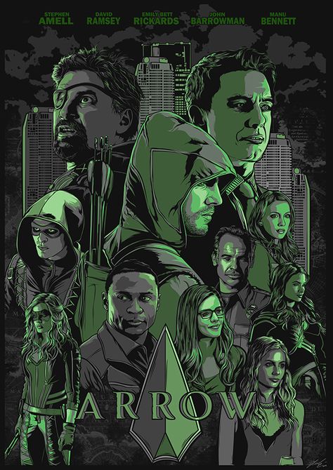 Arrow - poster - Elvis Zaldaris Arrow Poster, Arrow Cast, Arrow Tv Series, Arrow Cw, Arrow Art, Arrow Oliver, Team Arrow, Comic Book Collection, Flash Arrow