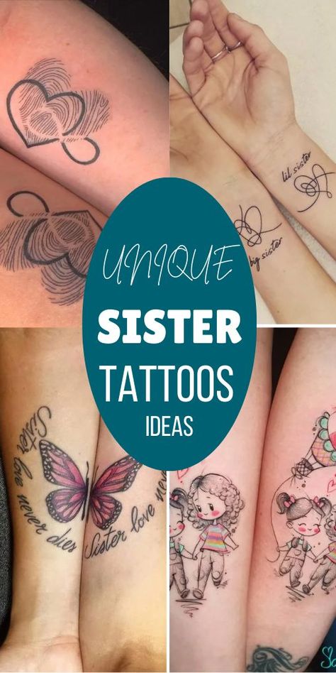 Celebrate the one-of-a-kind bond you share with your sister through a unique tattoo. From matching symbols that hold personal meaning to creative designs that reflect your shared experiences, these ideas are perfect for sisters looking for something special. Whether you prefer minimalist art or something more intricate, these tattoos capture the love, laughter, and unbreakable connection between you. Perfect for sisters who want a lasting tribute to their lifelong friendship. Small Memorial Tattoos Sisters, Tattoo Ideas For Sisters Matching, Matching Sister Tattoos For 2 Meaningful, Big Sister Little Sister Tattoos, Sister Friend Tattoos, Sister Tattoos Unique, Cute Sister Tattoos For 2, Tattoo Ideas For Sisters, Sister Symbol Tattoos