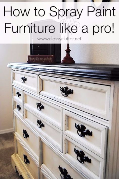 Spray Paint Bedroom, Diy Furniture Spray, Paint A Dresser, Chalk Paint Techniques, Spray Paint Wood, Diy Outdoor Patio, Spray Paint Furniture, How To Spray Paint, Painting Old Furniture