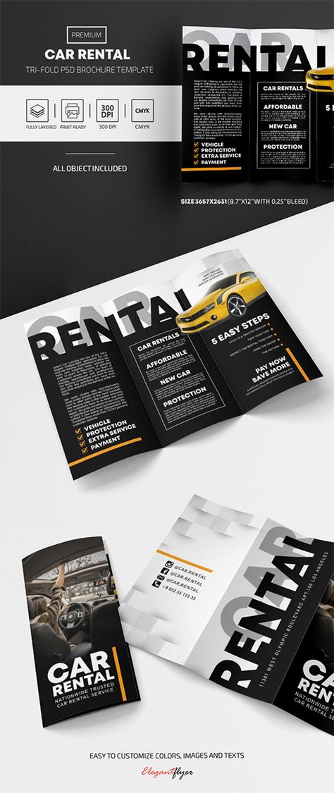 Flyer 3 Fold, Tri Brochure Design, Car Brochure Design, 3 Fold Brochure Design, Folding Brochure, Tri Fold Brochure Design, Tri Fold Brochure Template, Brochure Examples, Brochure Trifold