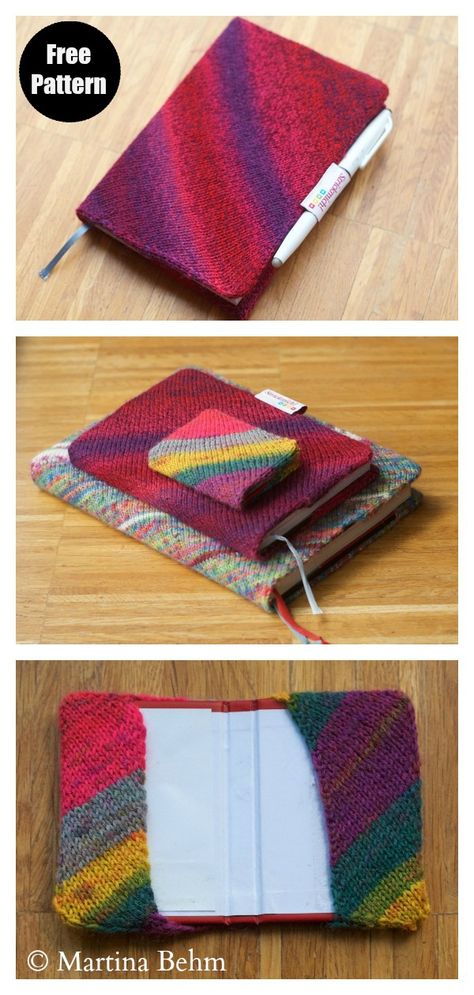 Book Cover Free Knitting Pattern#freeknittingpattern  #bookcoverdesign  #easyknittingpatterns  #knittingpatterns Knitting Projects Sweaters, Crochet Book Cover, Knitting Projects Free, Diy Tricot, Crochet Bookmark Pattern, Ravelry Knitting, Books Cover, Crochet Bookmarks, Variegated Yarn