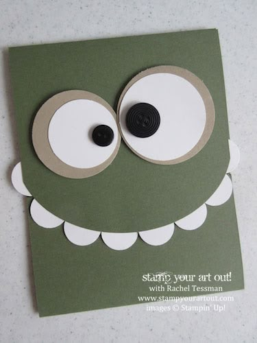 I have a feeling I've Pinned this somewhere, but it's too cute not to make sure I have it. Punch Art Cards, Monster Cards, Boy Cards, Kraf Diy, Kids Birthday Cards, Birthday Cards Diy, Punch Cards, E Card, Creative Cards