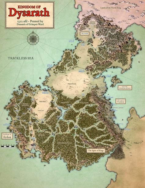 Human Kingdom in the Continent of Avilar. A Fantasy Role-Playing Game World created by Christopher Bailey in Wonderdraft 1.1.  copyright by Christopher Bailey. Fantasy Kingdom Map, Cartography Design, Kingdom Map, Fantasy City Map, Fantasy Map Making, Map Ideas, Dnd World Map, Imaginary Maps, Fantasy World Map