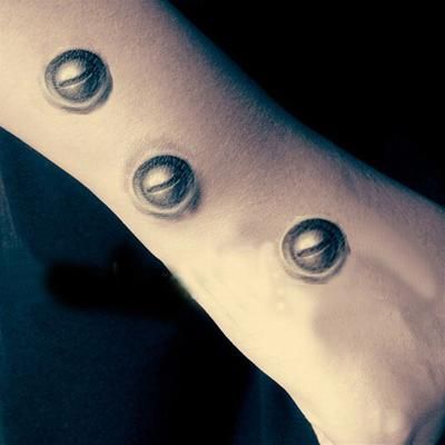 Nut Tattoo, Screw Tattoo, Ripped Skin Tattoo, Men's Tattoo, Bolt Tattoo, Tattoos For Guys, Tatting, Screw, Tattoo Ideas