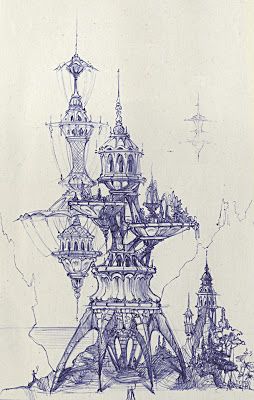 Daniel Merriam, Albrecht Durer, Architecture Drawing Art, The Painter, Cat Air, Fantasy Castle, Fantasy Concept Art, Architecture Sketch, Environment Concept Art