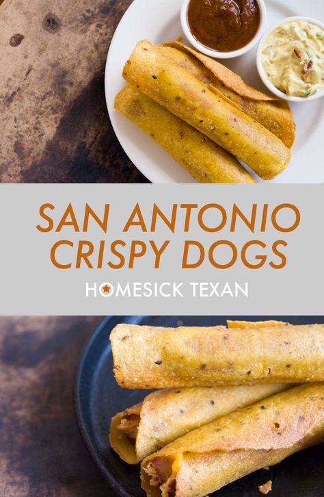 Crispy Dogs, Jalapeno Dipping Sauce, Mexican Hot Dogs, Corn Fried, Recipes Corn, Fried Hot Dogs, Hot Dog Chili Sauce, Homesick Texan, Hot Dogs Recipes