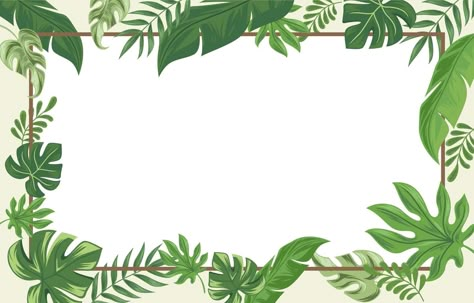 Pikbest Graphic Design Templates, Jungle Border, Safari Background, Cute Elephant Cartoon, Different Leaves, Competitions For Kids, Safari Animals Birthday, Background For Powerpoint Presentation, Scrapbook Frames