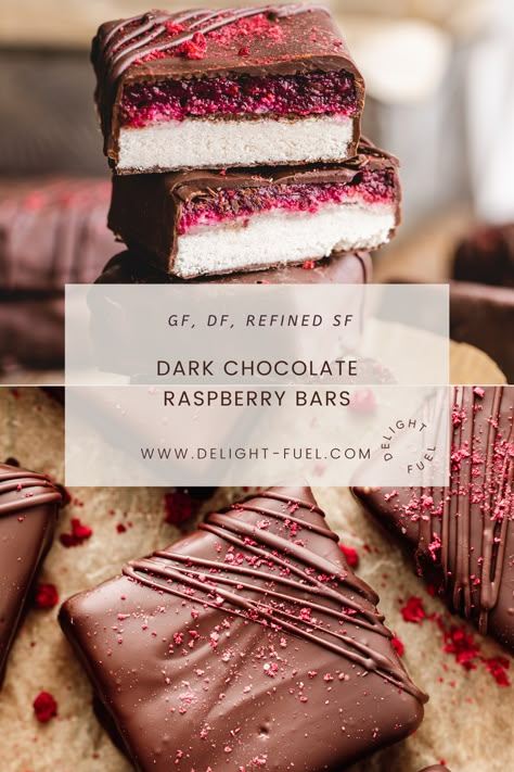 Chocolate Raspberry Bars Recipes, Chocolate Raspberry Pie Bars, Filled Chocolate Bars, Raspberry Desserts Healthy, Chocolate Rasberry Deserts, Raspberry Bounty Bars, Chocolate Raspberry Fudge, Dark Chocolate Raspberry Bars, Dark Chocolate Raspberry Cheesecake Bars