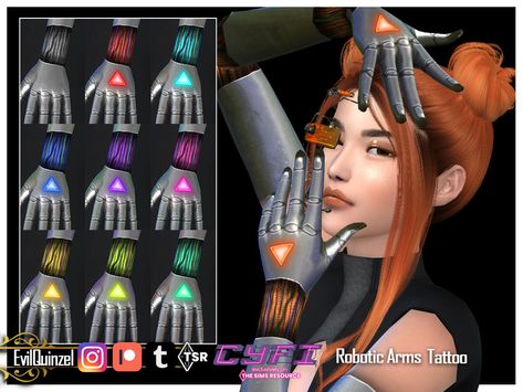 The Sims Resource - CyFi - Robotic Arms Tattoo Ts4 Alien Clothes Cc, Sims 4 Cyfi Cc, Sims 4 Cc Men Tattoo, Sims 4 Sci Fi Cc, Sims 4 Futuristic, Sims 4 Cc Tattoos Female, Robotic Arm Tattoo, Sims 4 Cc Tattoos, Robotic Arms