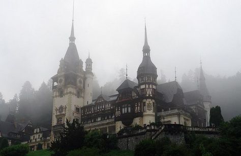 Peles Castle , Romania , beautiful , mist , fog , foggy , amazing , travel , Europe , explore , landscape , cityscape , vintage , photography Mia + Core + Aesthetic, Gothic Victorian House, Castle Romania, Castle Exterior, Peles Castle, Castle Aesthetic, Story Inspiration, European Travel, I Fall