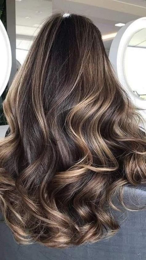 Caramel Honey Highlights On Dark Hair, Dark Low Lights For Brown Hair, Hair Styles Balayage, Dark Hair With Highlights And Lowlights, Dark Brown Hair With Highlights And Lowlights, Caramel Brunette Hair, Faster Hair Growth Tips, Lowlights For Brunettes, Dark Hair With Lowlights