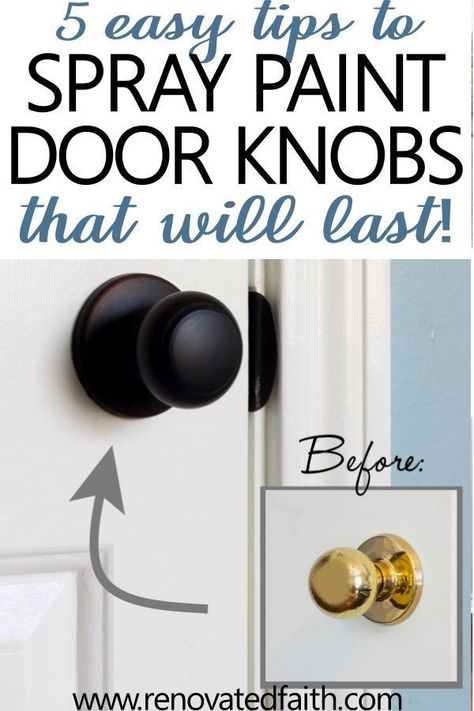 Spray Paint Door Knobs, Paint Door Knobs, Paint Door, Best Spray Paint, How To Spray Paint, Black Door Knobs, Diy Home Decor For Apartments, Painted Interior Doors, Interior Door Knobs