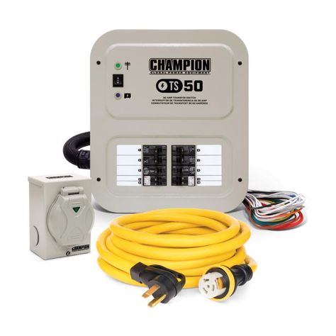 50A Manual Transfer Switch - Champion Power Equipment Generator Transfer Switch, Emergency Essentials, Transfer Switch, Portable Generator, Dewalt Power Tools, Solar Generator, Electronic Recycling, Recycling Programs, Power Outage