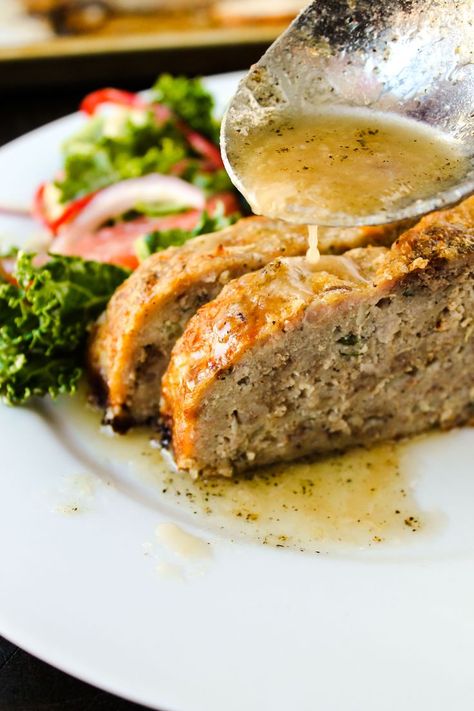 1770 House Meatloaf with Garlic Sauce 1770 House Meatloaf, Ina Garten Meatloaf Recipe, Meatloaf Sauce, Delicious Meatloaf, The Food Charlatan, Ina Garten Recipes, Food Charlatan, Best Meatloaf, Where's The Beef