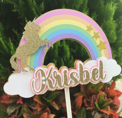 Cake Toppers Cricut, Floral Backdrops, D Letter, Floral Backdrop, Letter A Crafts, Unicorn Birthday Parties, Rainbow Cake, Unicorn Birthday, Unicorn Party