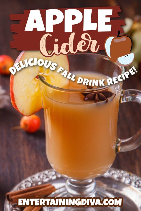 Homemade Spiced Apple Cider Recipe From Scratch | Holiday Recipes Homemade Hot Apple Cider, Spiced Apple Cider Recipe, Hot Apple Cider Recipe, Fall Drink Recipes, From Scratch Recipes, Holiday Recipes Thanksgiving, 2023 Recipes, Winter Cocktail, Apple Cider Recipe