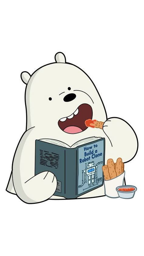 We Bare Bears Eating, Cute Eating Cartoon, Eat Cartoon, Bear Reading A Book, Cartoon Eating, We Baby Bears, We Bare Bears Ice Bear, Bare Bears Ice Bear, Cartoons Eating