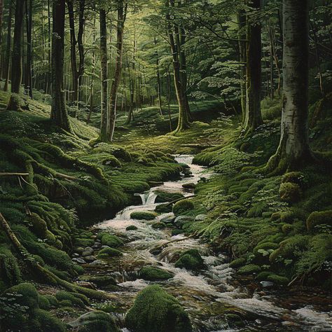 Prompt 👉Stream flowing through a lush green forest, in the middle of nowhere, painting, Alexandre Bogen, mossy green carpet, wallpaper - 1 0 2 4, green forest, tranquility, peacefulness, trends, very detailed, photorealism] 👉 if Like, please Follow and Share AI Graphics Studio 👇Contact on WhatsAPP: http://tiny.cc/aigraphicsstudio #aigraphicsstudio #AI #DigitalMarketing #digitalartist #digitalart #digital #creativephotography #designinspiration #graphicdesigner #smallbusinessbigdreams #autom... Moss Green Aesthetic, Carpet Wallpaper, Moss Forest, Mossy Forest, Forest Graphic, Lush Green Forest, Forest Moss, Fairy Paintings, Mossy Green