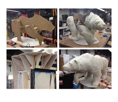 paper mache bear - Google Search Paper Mache Polar Bear, Paper Mache Bear, Paper Mache Recipe, Save The Polar Bears, Free Printable Paper, Paper Mache Animals, Bear Sculptures, Cardboard Sculpture, Paper Mache Sculpture