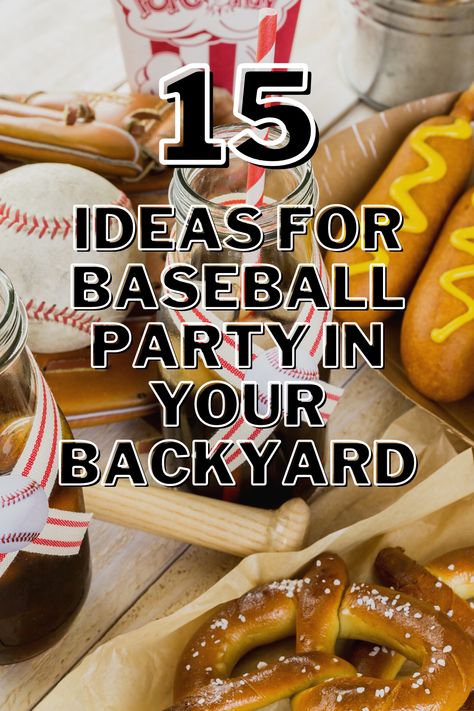 Baseball Season Party, Baseball Game Party Ideas, Baseball Party Ideas Games, Baseball Party Snacks Ideas, Baseball Theme Birthday Party Activities, Baseball Party Menu Ideas, T Ball Party Ideas, Baseball Themed Food Ideas, Orioles Party Ideas