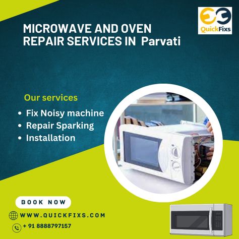 QuickFixs is your go-to solution for microwave and oven repair services in Parvati. Our expert technicians are dedicated to bringing your appliances back to life, ensuring they function well as new ones. when your microwave or oven starts acting up, don't fret! QuickFixs is here to provide fast and efficient repair services in Parvati, so you can continue enjoying delicious meals without any interruptions. Contact us at +91 8888797157. Microwave Oven Repair, Microwave Repair, Washing Machine Repair Service, Samsung Microwave, Oven Repair, Washing Machine Repair, Ac Repair Services, Refrigerator Repair, Smart Oven