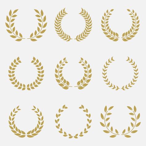 Laurel Wreath, Olive Leaf, Round Ornaments, Vector Art, Vector Free, Vector Illustration, Clip Art