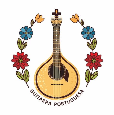 Instrumento musical popular antigo de gu... | Premium Vector #Freepik #vector #ukulele #lisboa #portugal #cultura Portuguese Guitar, Portugal Illustration, Folk Illustration, World Thinking Day, Folk Design, Ukelele, Vintage Music, Musical Instrument, Ukulele