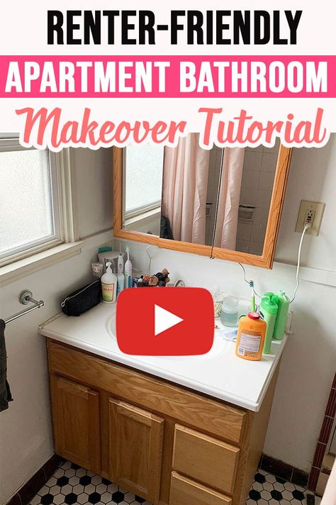Rental decorating bathroom | Rental decorating bathroom small spaces | Bathroom rental decor | Bathroom rental decorating | Rental bathroom decorating | Rental bathroom decorating apartments | Rental bathroom decorating on a budget | Rental bathroom decorating renting | Rental bathroom decorating small spaces | Apartment bathroom ideas | Apartment bathroom ideas rental | Apartment bathroom ideas small | Apartment bathroom ideas on a budget | Apartment bathroom ideas | Apartment bathroom Rental Bathroom Decorating, Rental Bathroom Makeover, Rental Makeover, Makeover Bathroom, Half Bathroom Decor, Rental Home Decor, Rental Bathroom, Small Apartment Bathroom, Simple Bathroom Decor