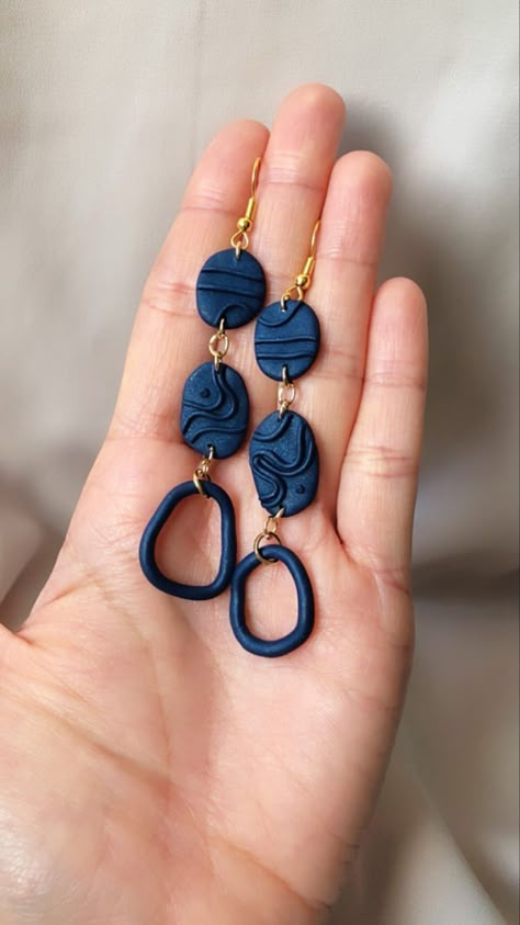 Italian Polymer Clay Earrings, Organic Clay Earrings, Dangle Polymer Clay Earrings, Fimo Ideas Jewelry, Sculpey Earrings, Clay Earrings Diy Ideas, Fimo Clay Earrings, Homemade Clay Earrings, Clay Polymer Earrings