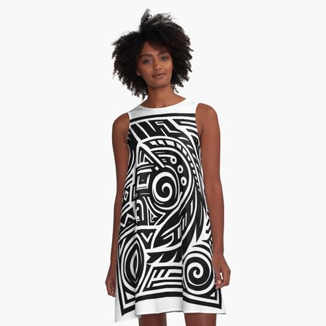 Get my art printed on awesome products. Support me at Redbubble #RBandME: https://www.redbubble.com/i/dress/Aztec-by-jhojho/163578158.V4WQ8?asc=u Woven Dress, Dress Fabric, Designs To Draw, Dad Hats, I Dress, A Line Dress, Dresses For Sale, Designer Dresses